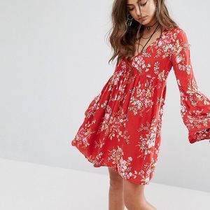 Denim & Supply Red Floral Mini Dress XS